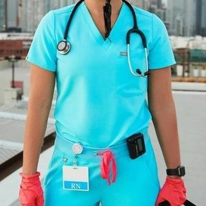 EUC Figs Neon Blue
